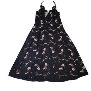 NWT Anthropologie Black Midi Dress Size 8 Petite